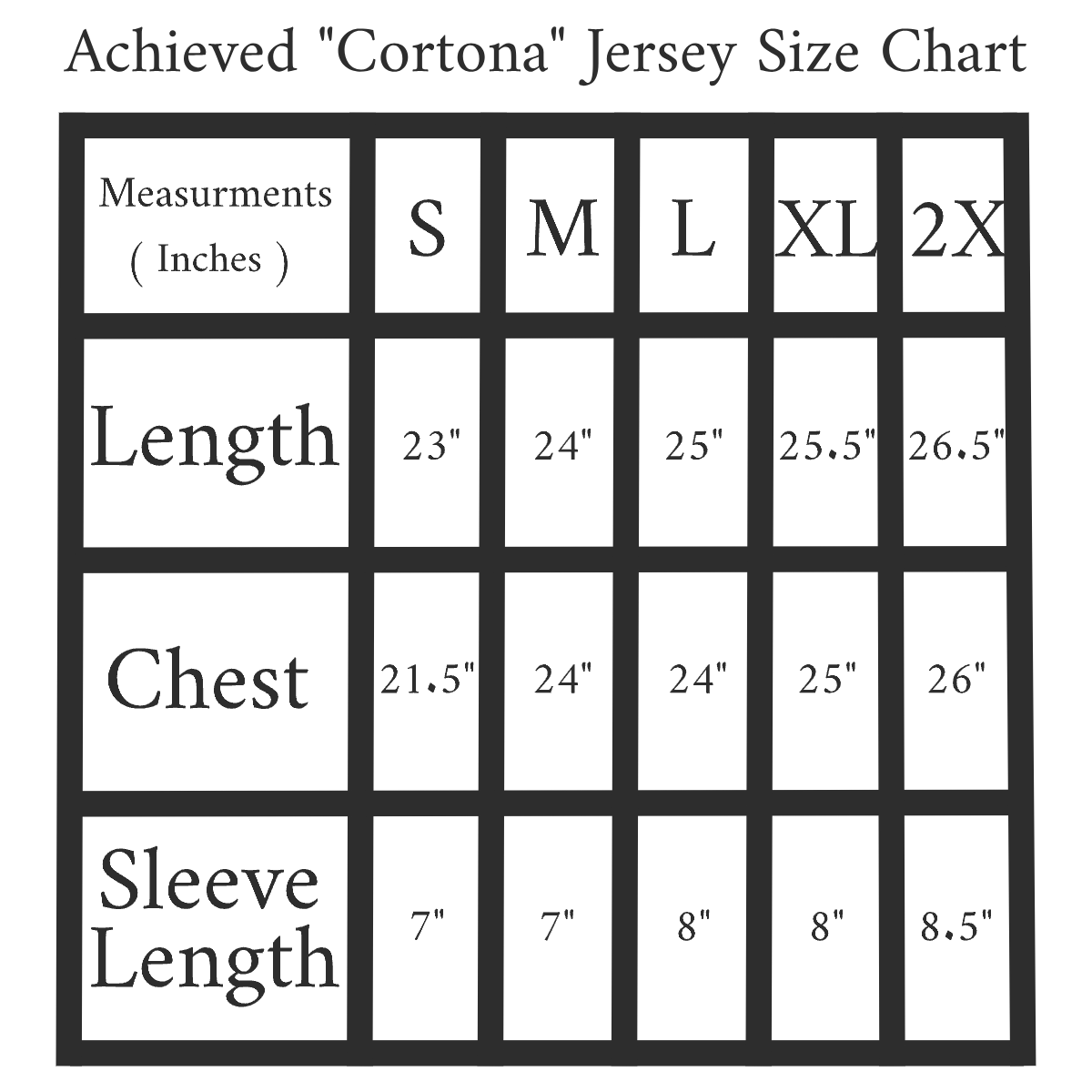 Achieved “Cortona” Jersey